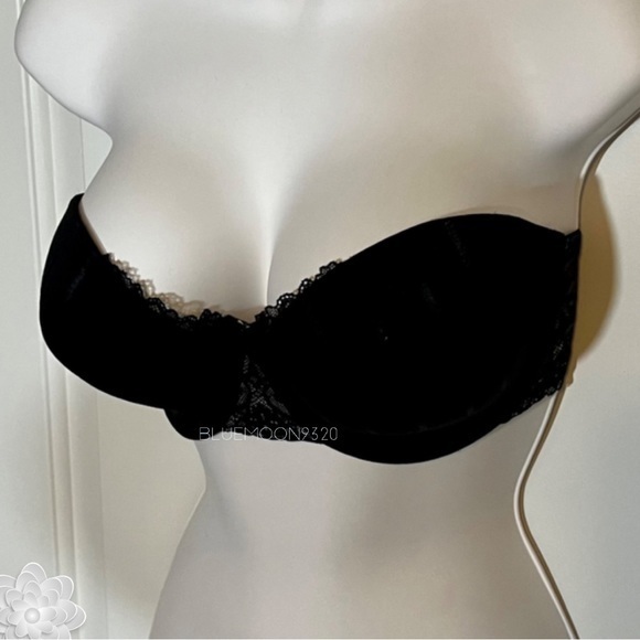 FELINA LINGERIE Nude or Black Striped Contour Cup Convertible Underwire Bra 36D - Picture 2 of 5